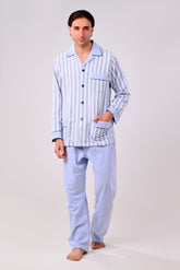 بيجاما كستور لبني مقلم