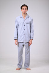 بيجاما كستور رمادي مقلم