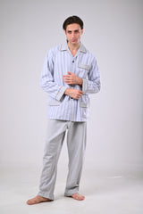 بيجاما كستور زيتي مقلم