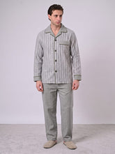 Men's Flannel Striped Pajama - Olive