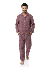 Men's Flannel Plaid Pajama 2739 - Burgundy 26