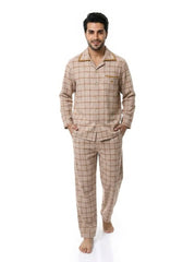 Men's Flannel Plaid Pajama 2739 - Beige 26
