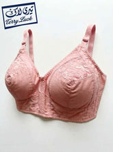Terry Lac Women's Lace Bra - Pink