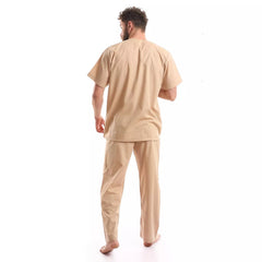 بيجاما رجالي ساده سلاحي - بيج - 2305