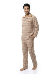 Men's Flannel Plaid Pajama 2739 - Beige 26