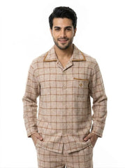 Men's Flannel Plaid Pajama 2739 - Beige 26