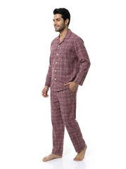 Men's Flannel Plaid Pajama 2739 - Burgundy 26